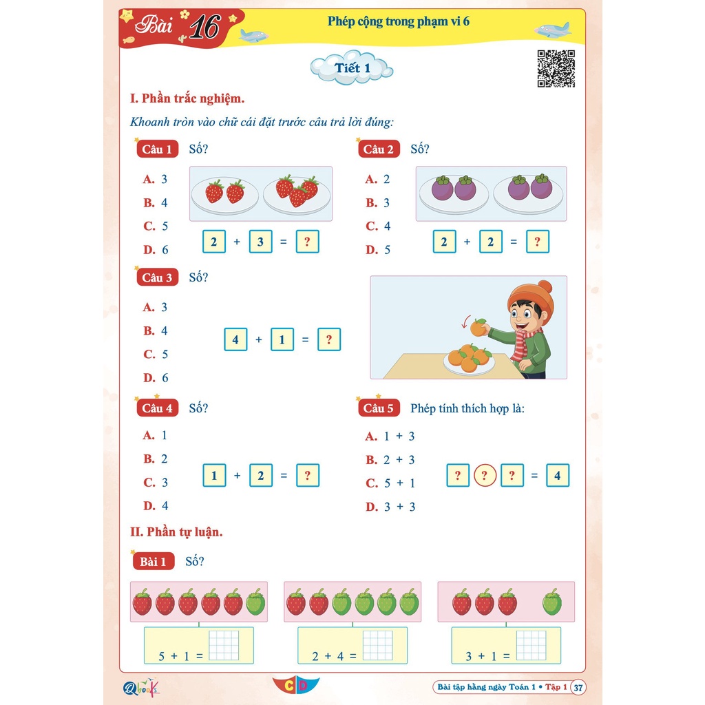 Combo Bài Tập Hằng Ngày Toán Và Tiếng Việt Lớp 1 - Tập 1 - Cánh Diều