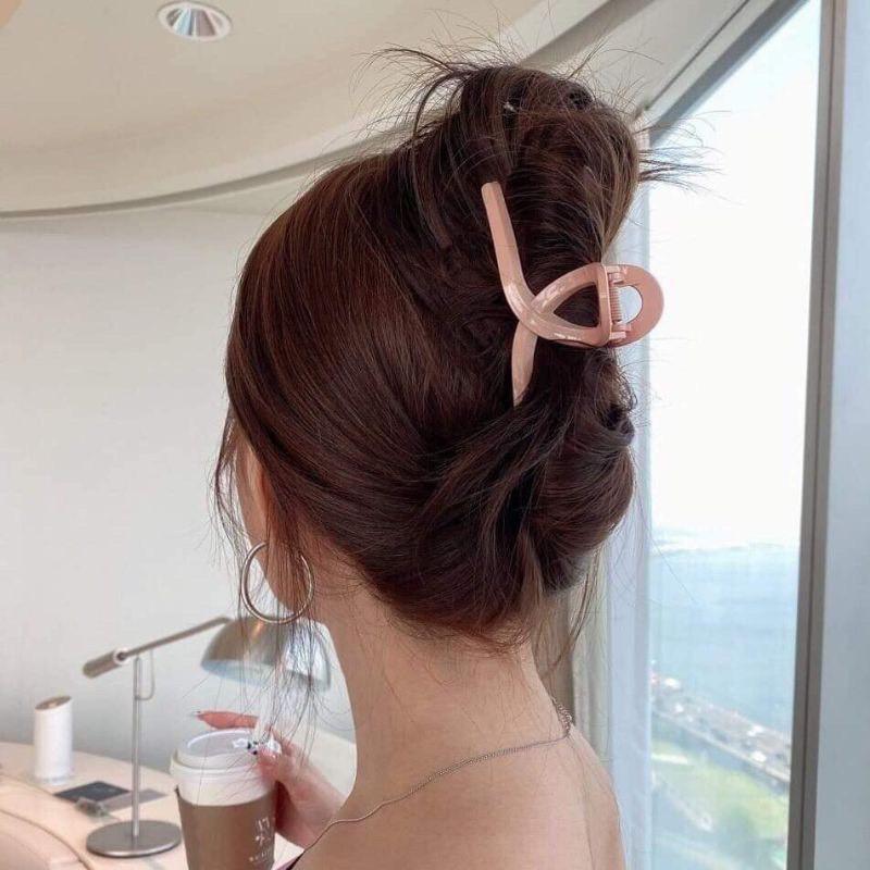 Combo 5 Món Chun Buộc Kẹp Tóc Nhựa Trong Cao Cấp