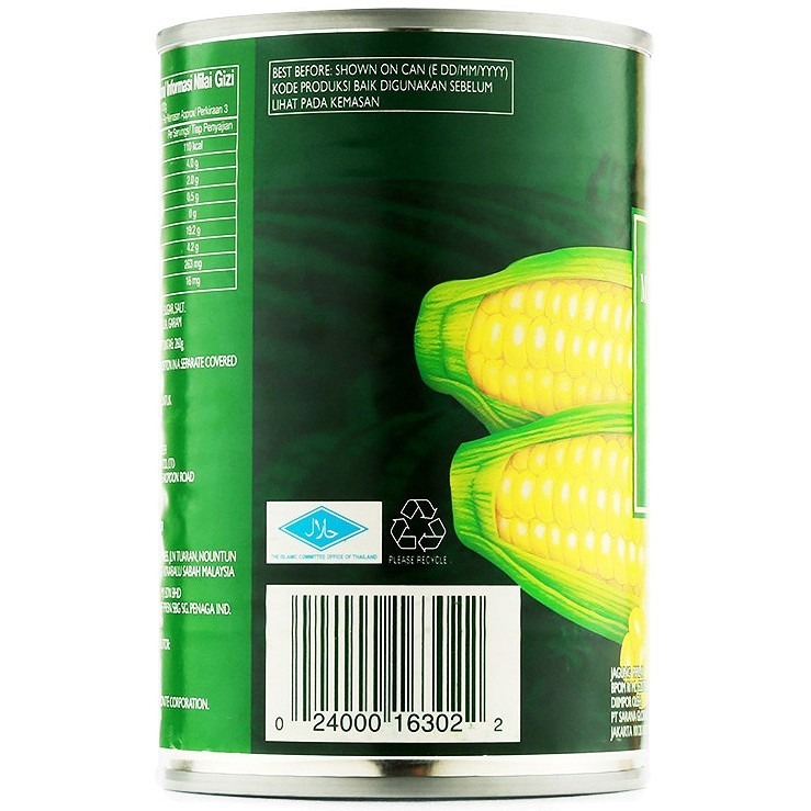 Bắp Hạt Đóng Hộp Del Monte 420g - Thương Hiệu Mỹ, SX Thái Lan | Del Monte Whole Kernel Corn 420g