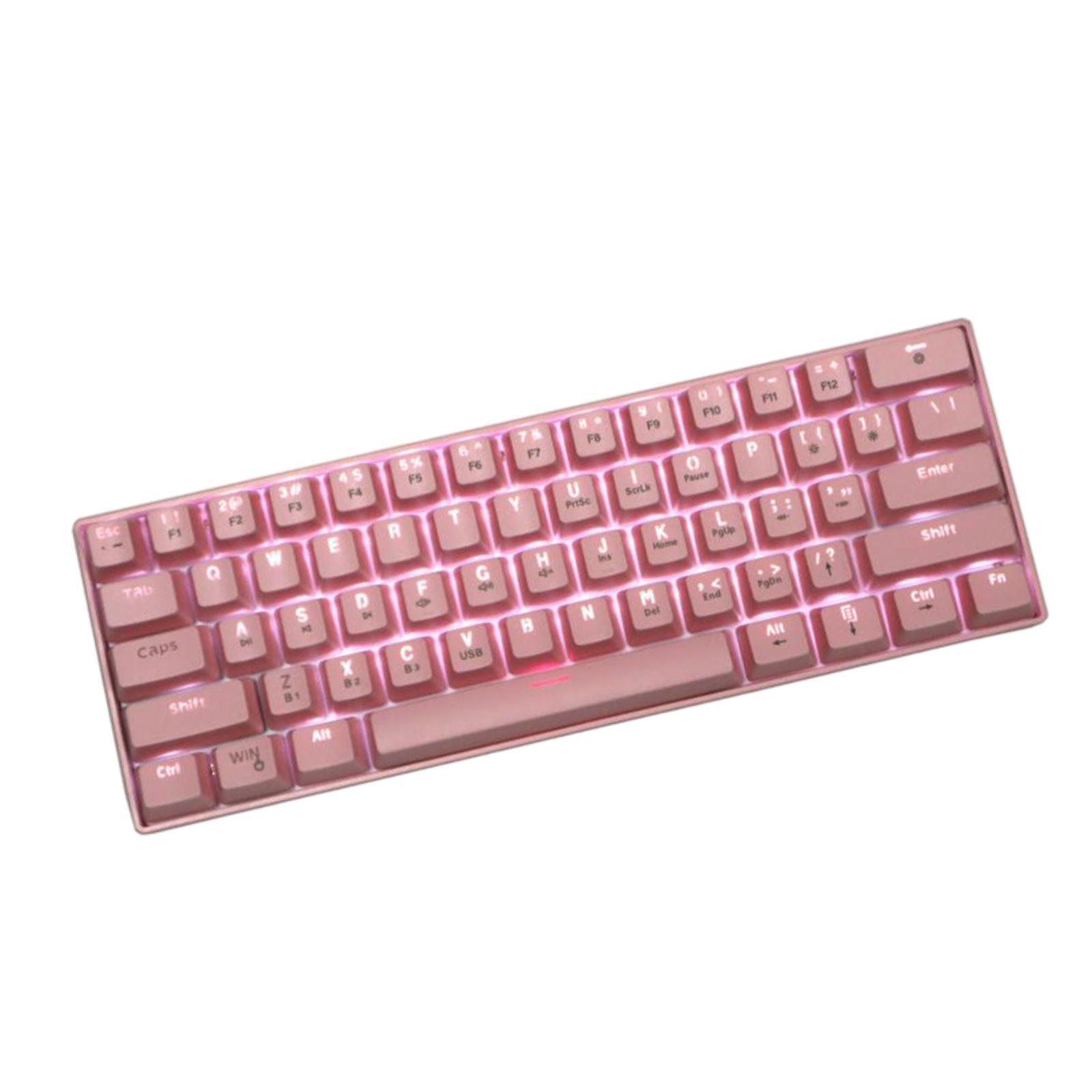 Mechanical Gaming Keyboard Backlit Axis Multi Color RGB for Linux Pink