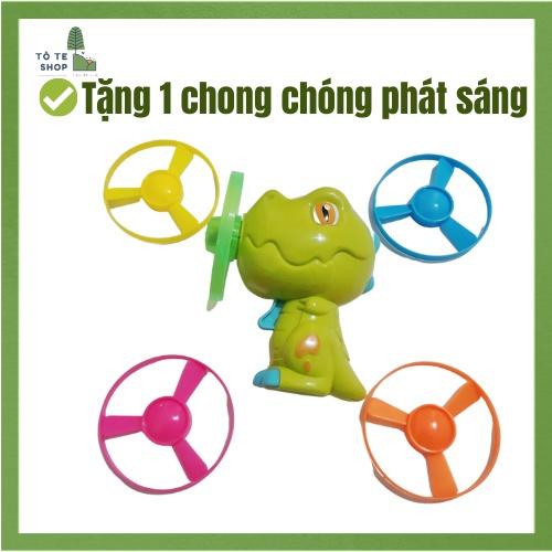 Đồ chơi bắn chong chóng phát sáng hình khủng long cực dễ thương dành cho bé,máy bắn con quay hình khủng long