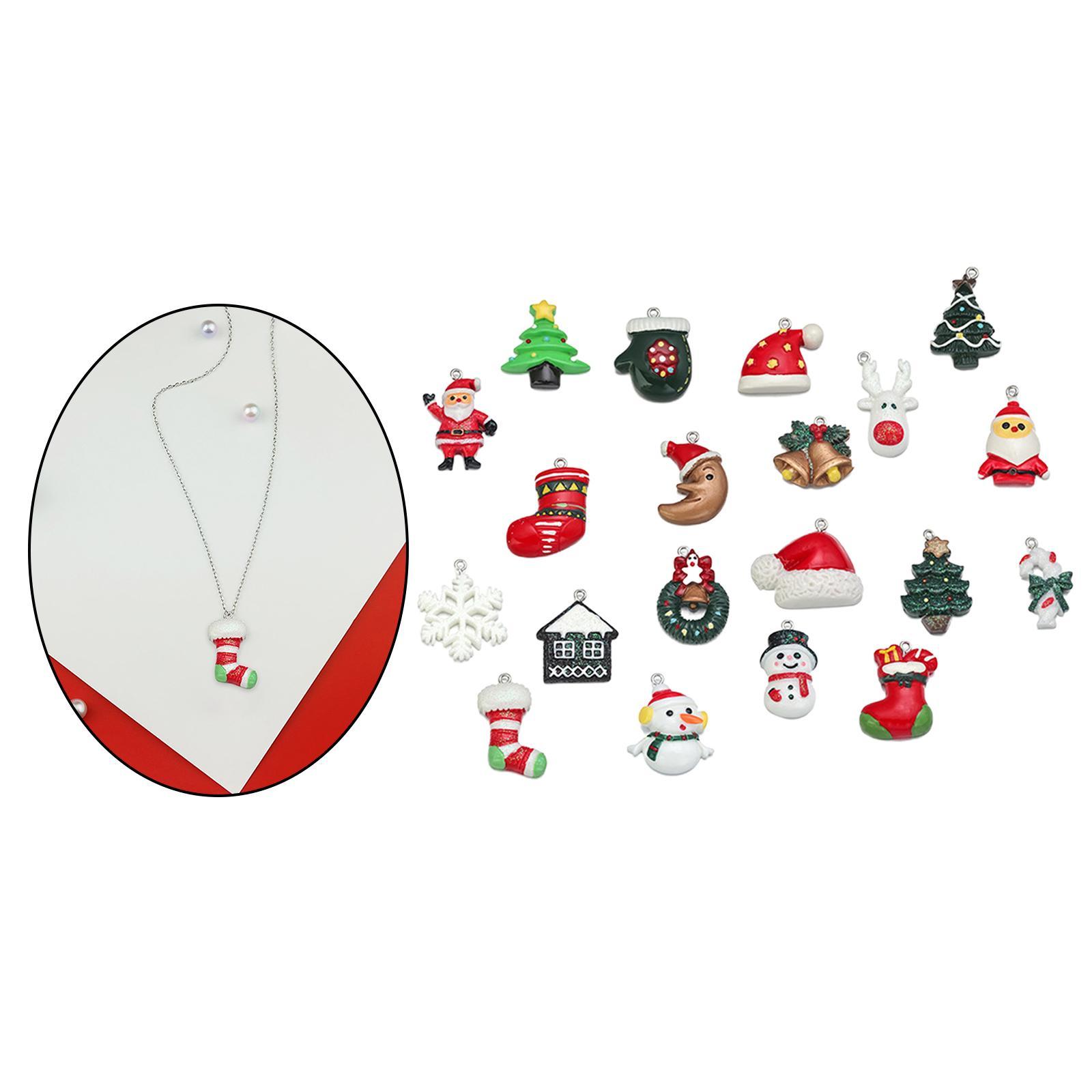 Set of 20 Alloy Charms Mini Christmas Pendants for Girls Women DIY Necklace Earring Jewelry Making Accessories