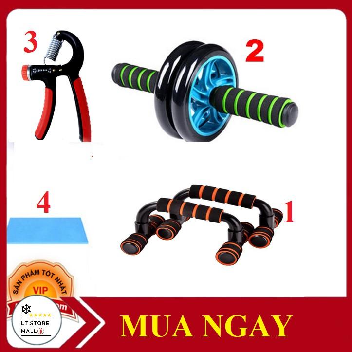 Combo 4 món tập cơ tay, bụng, hít đất, con lăn - Tập Thể Dục Thể Thao Tại Nhà