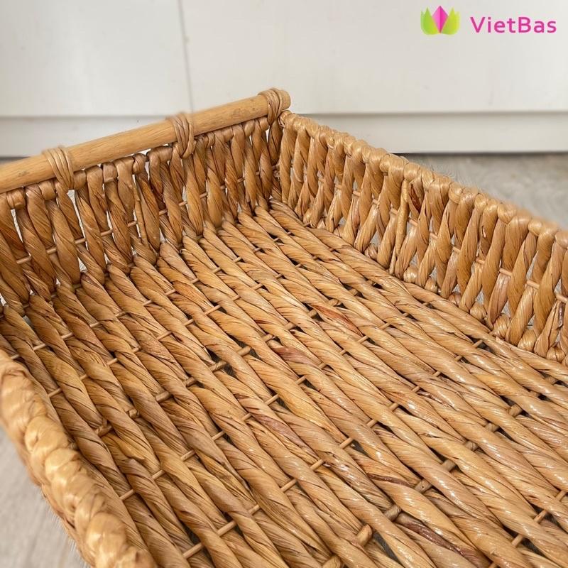 Rổ lục bình tay cầm gỗ