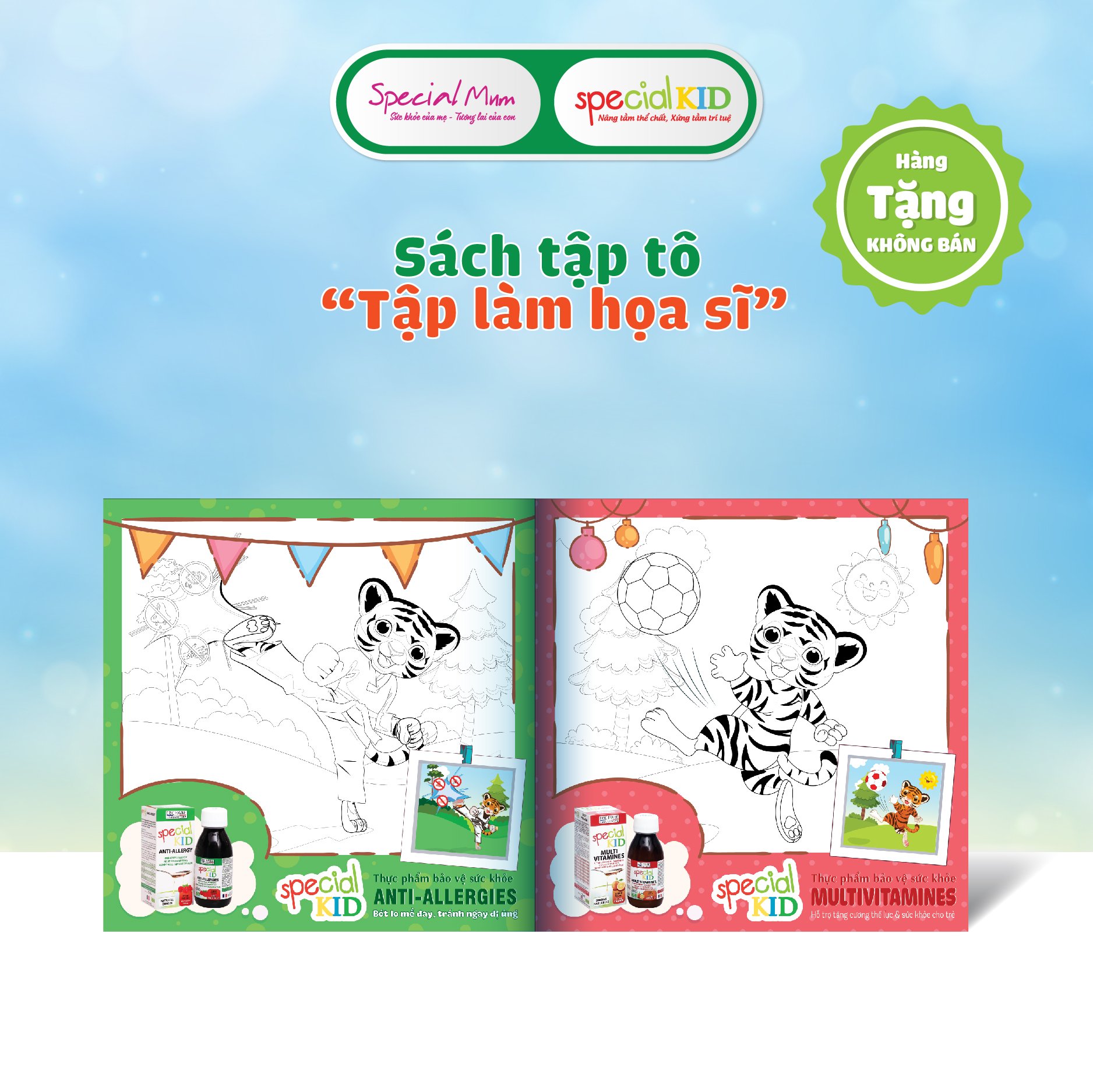 [ Quà Tặng Không Bán ] Sách Tập Tô Bé Tập Làm Hoạ Sĩ Special Kid