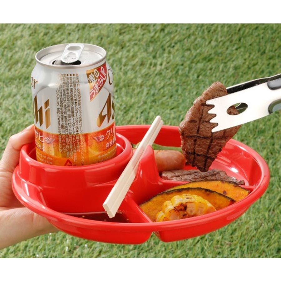 Combo Giá đựng hộp sữa có quai màu hồng + Khay ăn chia 3 ngăn có kèm khay để cốc, thìa dĩa - Nội Địa Nhật Bản