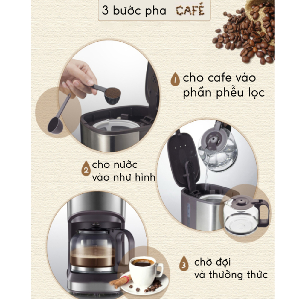 Máy Pha Cafe, Pha Trà Trong Gia Đình , Văn Phòng, Chức Năng Nhỏ Giọt, Bán Tự Động, Nhỏ Gọn Dễ Dùng - Hàng Chính Hãng