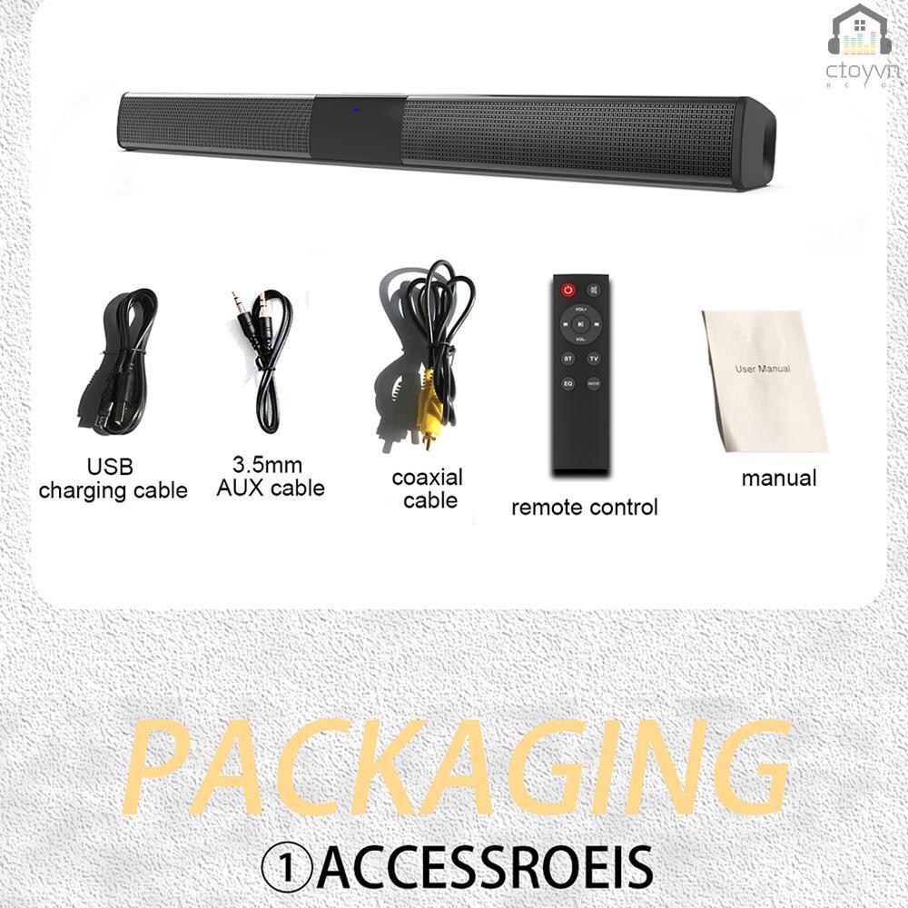 Loa không dây kết nối BT 5.0 kèm điều khiển AUX 2000mAh có thể sạc lại cho TV 3D