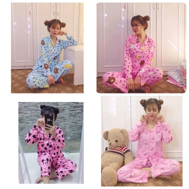 Bộ Pizama Tay Dài màu kute (Pijama kate)