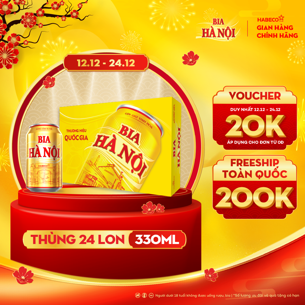 Bia Hà Nội - Thùng 24 Lon 330Ml