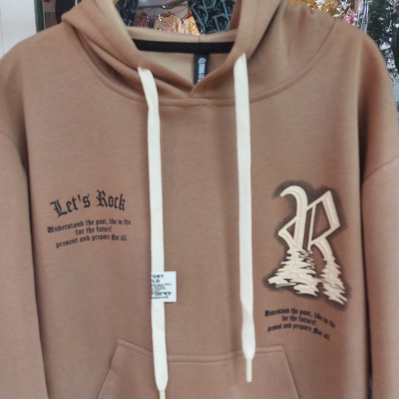 Áo Hoodie bé trai size đại, Áo nỉ cho bé 9-18 tuổi in chữ R màu nâu dặn ấm áp chất liệu cao cấp kiểu dáng thời trang