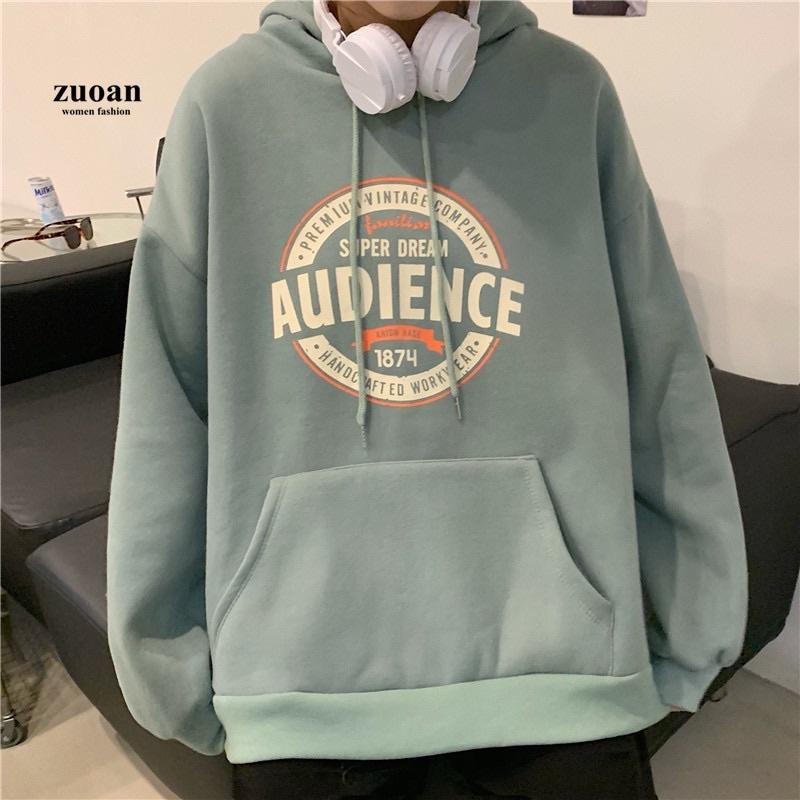 Áo Hoodie AUDIENCE Logo Chữ Tròn Form Rộng Tay Bồng, Áo Hoodie Unisex Form Rộng Nhiều Màu