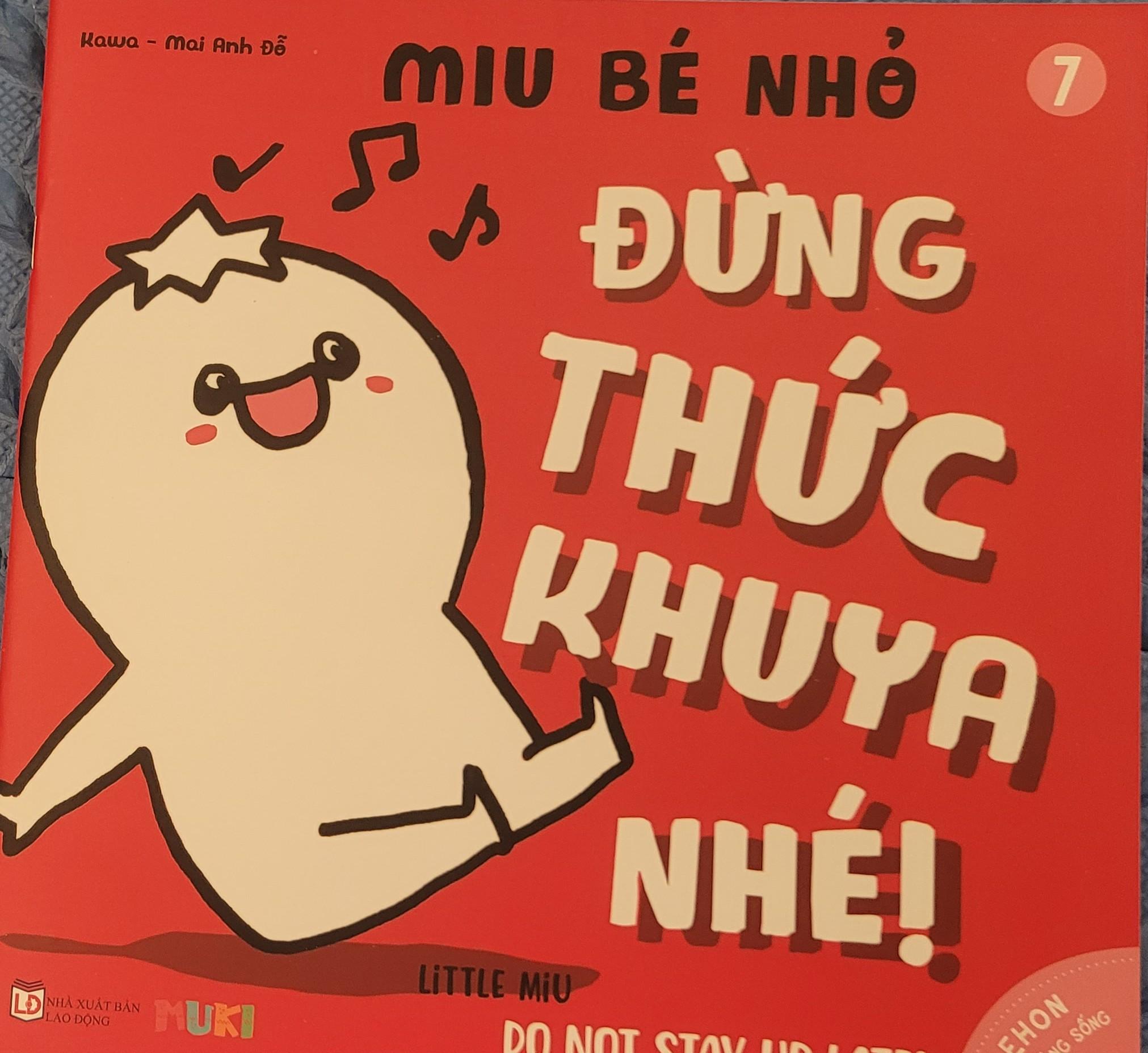 Sách Ehon Miu Bé Nhỏ Phần 1 Song Ngữ - Đừng Thức Khuya Nhé