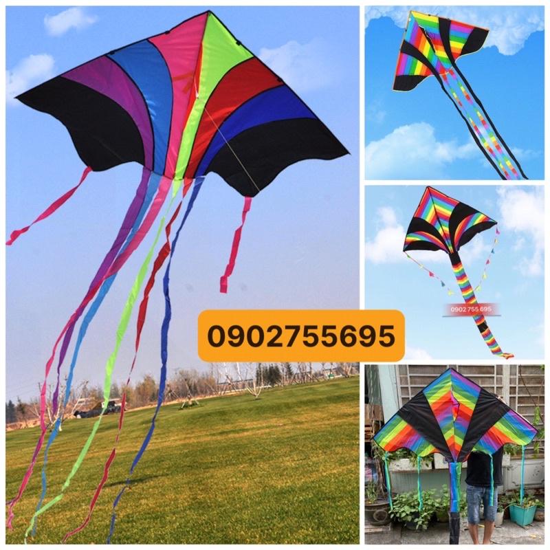 Diều CẦU VỒNG ĐEN - TẶNG TAY CẦM thả diều dài 150 mét + TÚI VẢI ĐỰNG