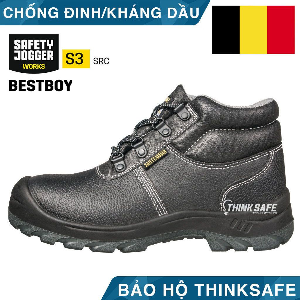 Giày bảo hộ lao động nam Jogger Bestboy S3 cổ cao, chống thấm nước - Giày Safety Jogger chính hãng