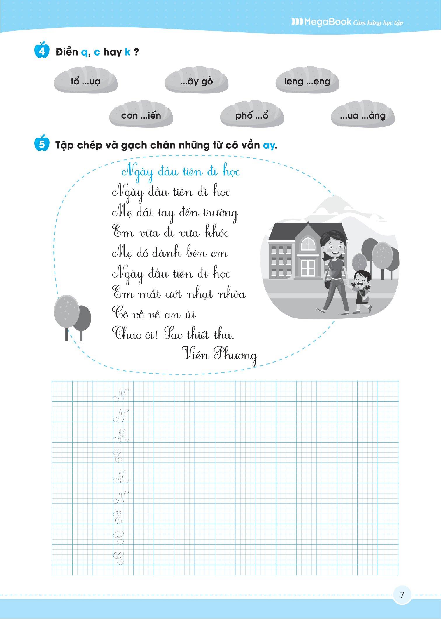 Vở Luyện Viết Chính Tả Lớp 1 - Âm - Vần - Đoạn - Chữ Hoa