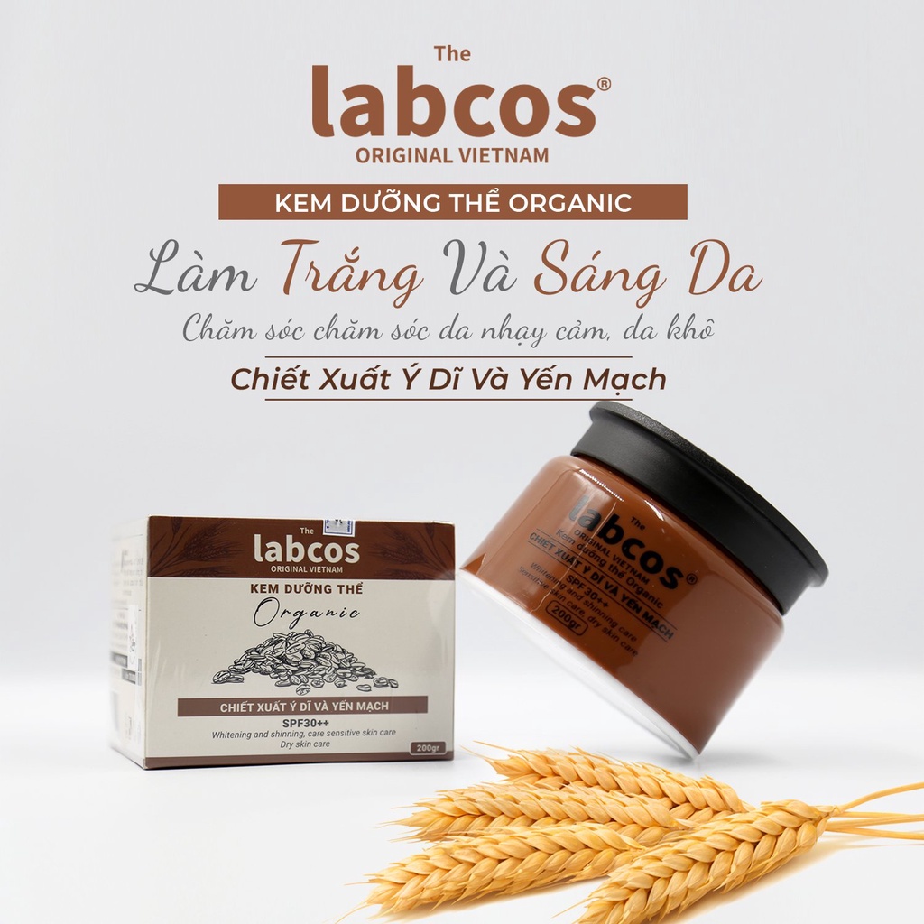 Kem Dưỡng Thể Organic The Labcos Original Chiết Xuất Y Dĩ Yến Mạch Hũ 200gr Chăm Sóc Da Khô Da Nhạy Cảm