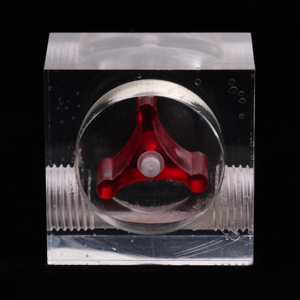 Acrylic flow Meter Indicator G1/4 Threaded For Liquid Water Cooling 2Ways
