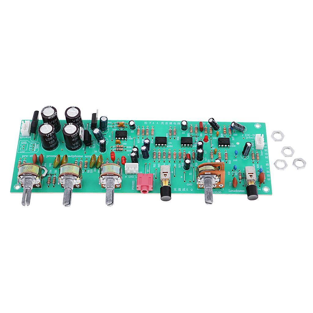 2x DX338A OP-AMP HIFI Amplifier Volume  EQ Control Board Preamplifier