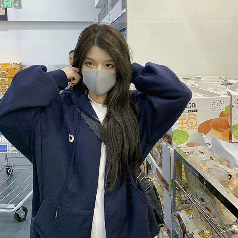 ÁO KHOÁC NỈ DÂY KÉO CÓ MŨ LÓT LÔNG ẤM ÁP - GIỮ ẤM CHO CƠ THỂ , THỜI TRANG NỮ HOTTREND