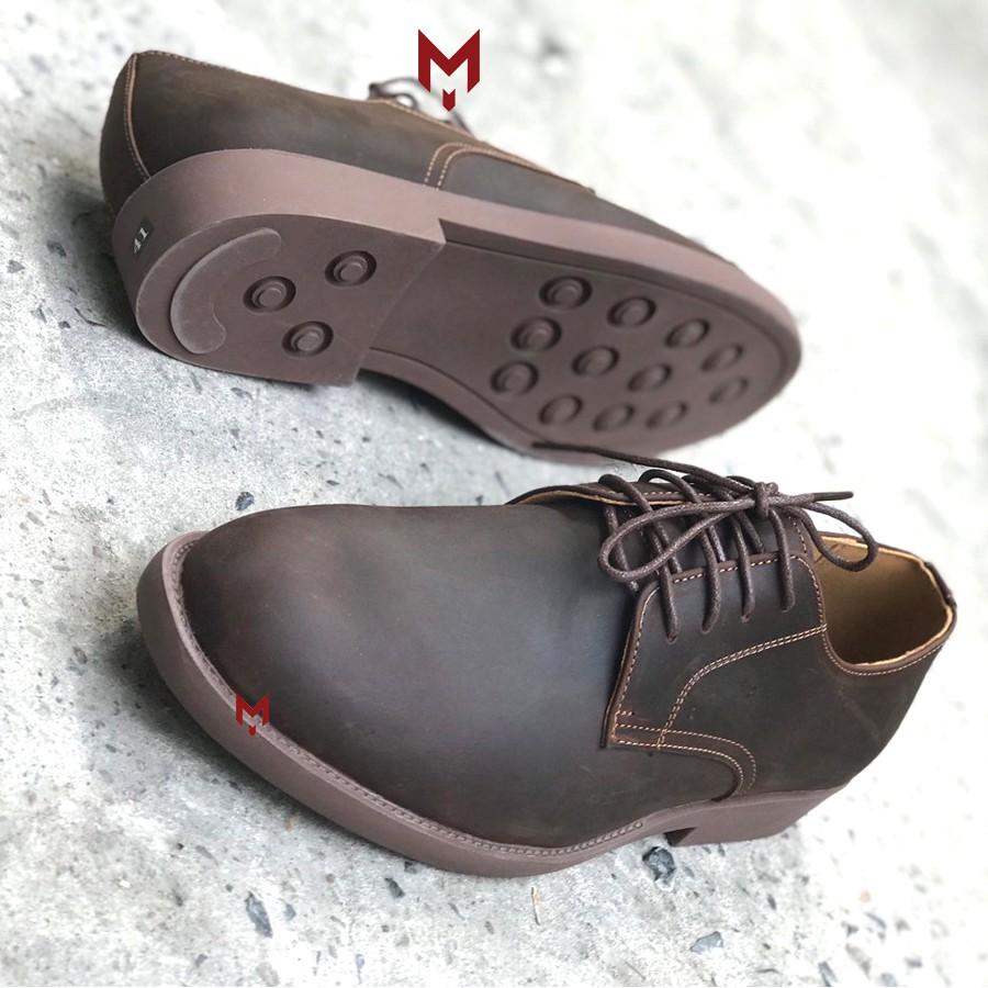 Giày tây nam Derby Plain MAD Shoes da bò sáp ngựa điên buộc dây thời trang cao cấp chất lượng tốt