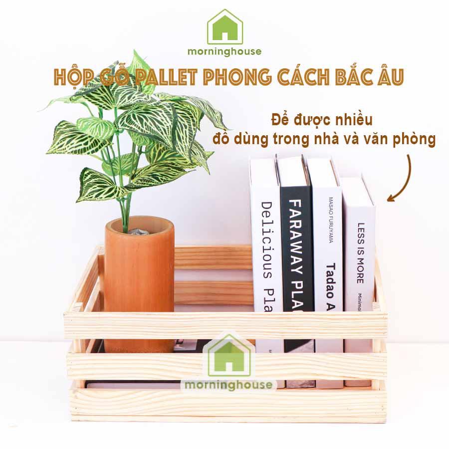 THÙNG GỖ PALLET TRANG TRÍ - Hộp pallet chữ nhật Morning House