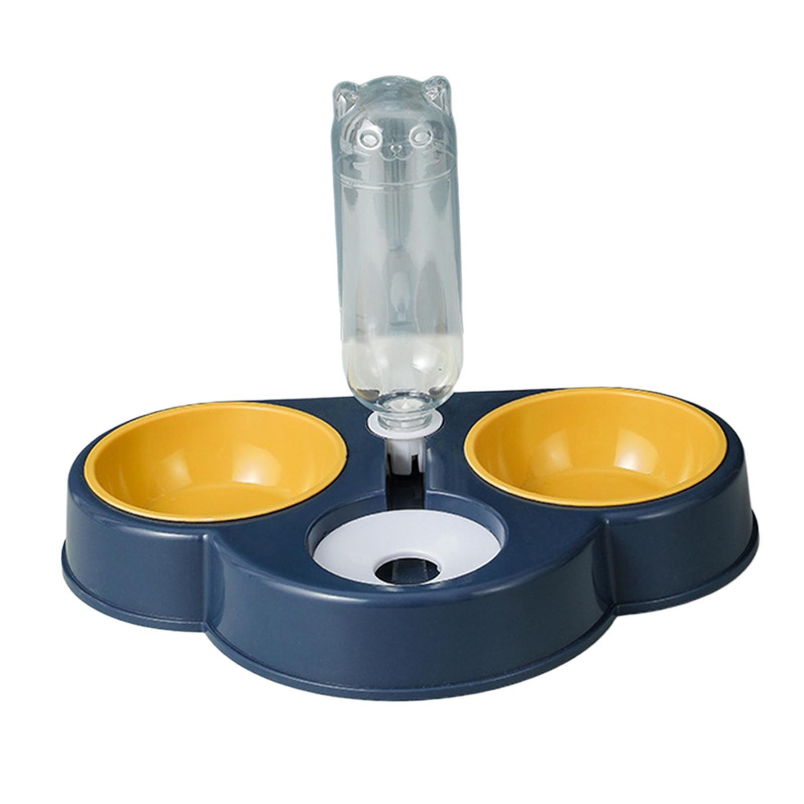 Portable Automatic Feeder Dual Bowl Feeder Bowl Dish Food Dispenser