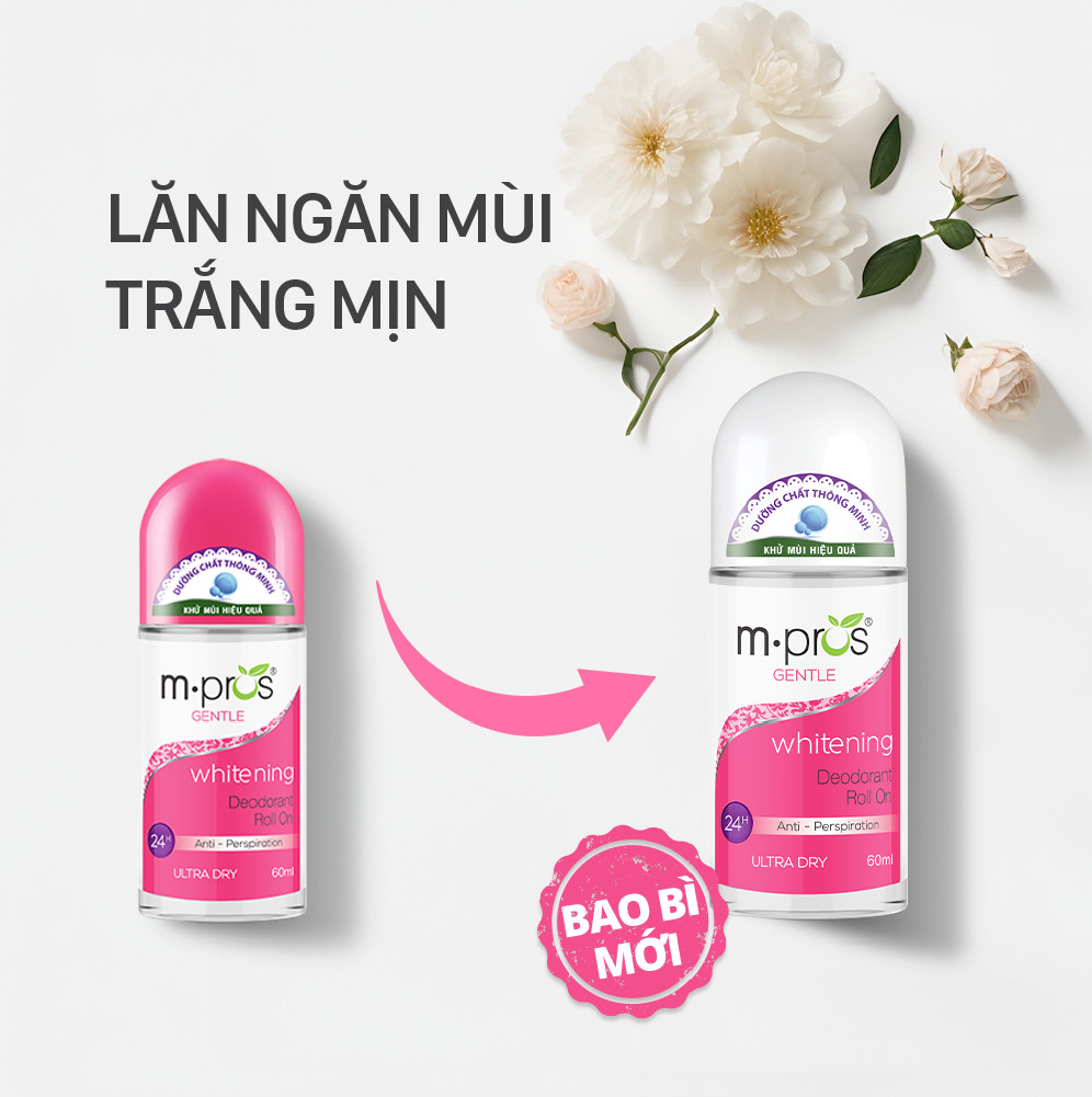 Lăn Khử Mùi – Trắng Mịn – Dịu Dàng M.pros 60ml