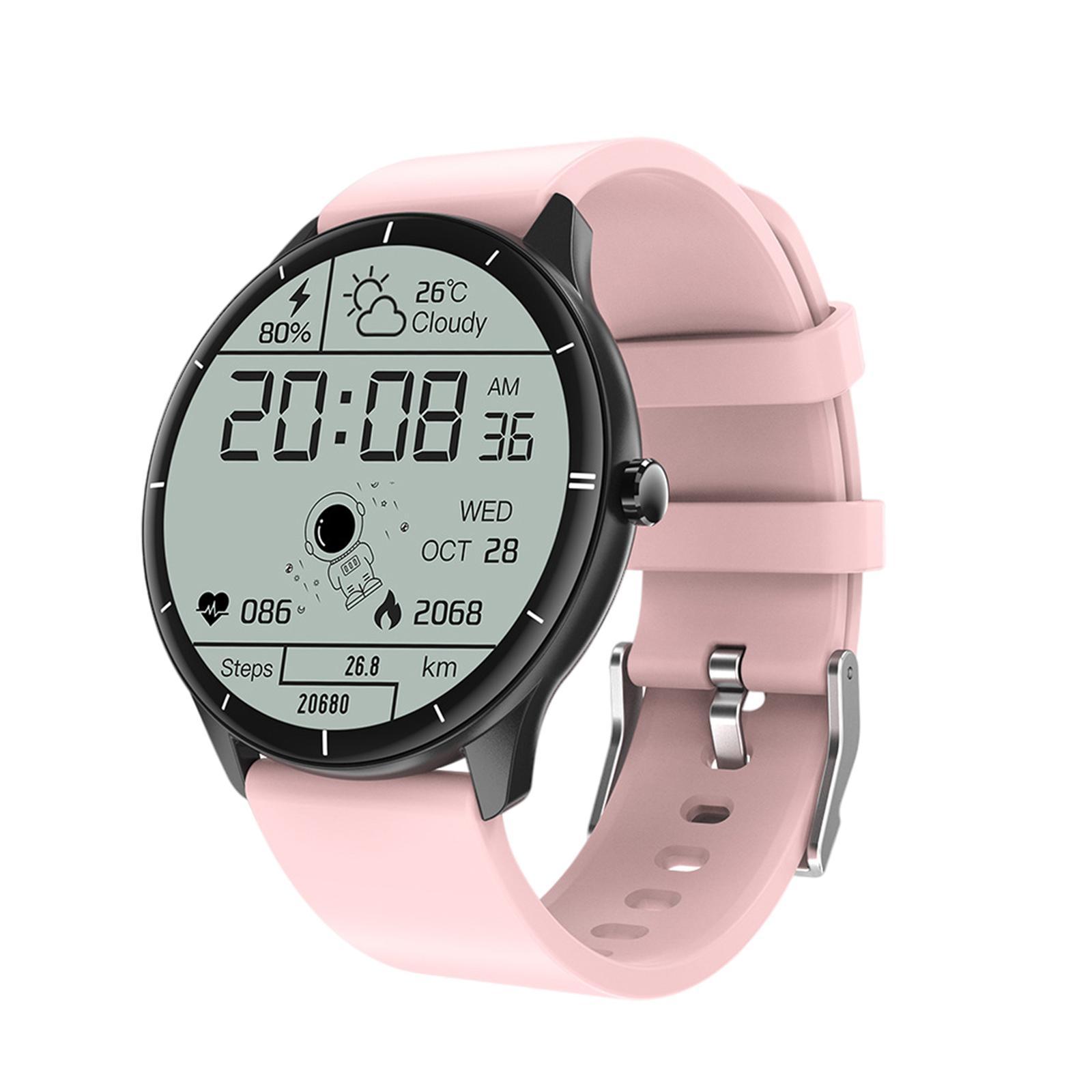 Sports Round Smartwatch 1.28 inch Bluetooth Call Body Temperature Pink