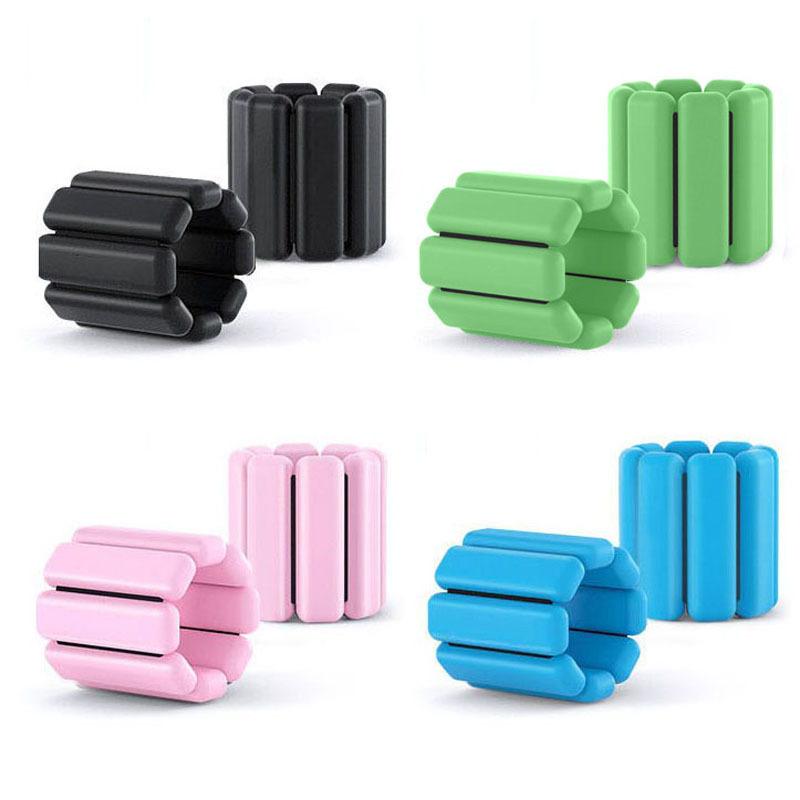 2pcs 450g Vòng đeo tay cổ tay có thể điều chỉnh silicon cổ tay dây đeo mắt cá chân Yoga Pilates Huấn luyện Chân tay Thiết bị vòng đeo tay Color: Pink