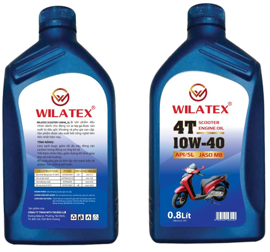 Nhớt xe máy WILATEX 4T 10W40 MB 800ml