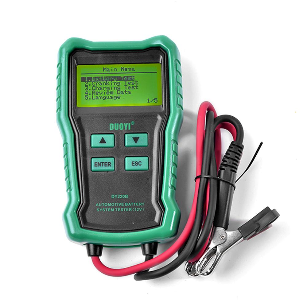12V Car Motorcycle Battery Tester Digital Battery Analyzer 100-2000 CCA Battery Load Auto Cranking Charging System Test