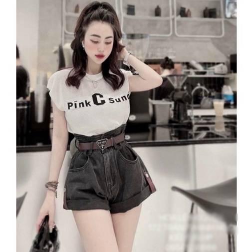 Áo lưới len Montoghi Pink C sund tay hến TẶNG KÈM VÒNG CỔ hàng Quảng Châu siêu xinh