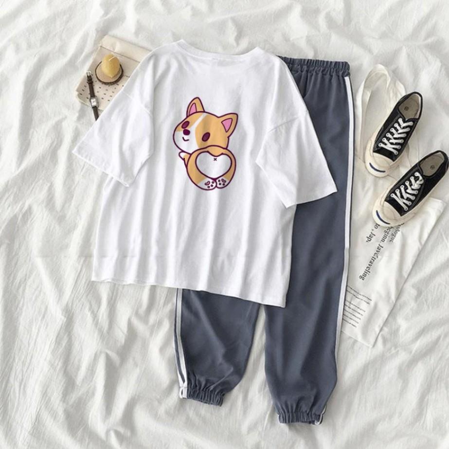 Set Jogger Line Phối Thun Unisex Chó