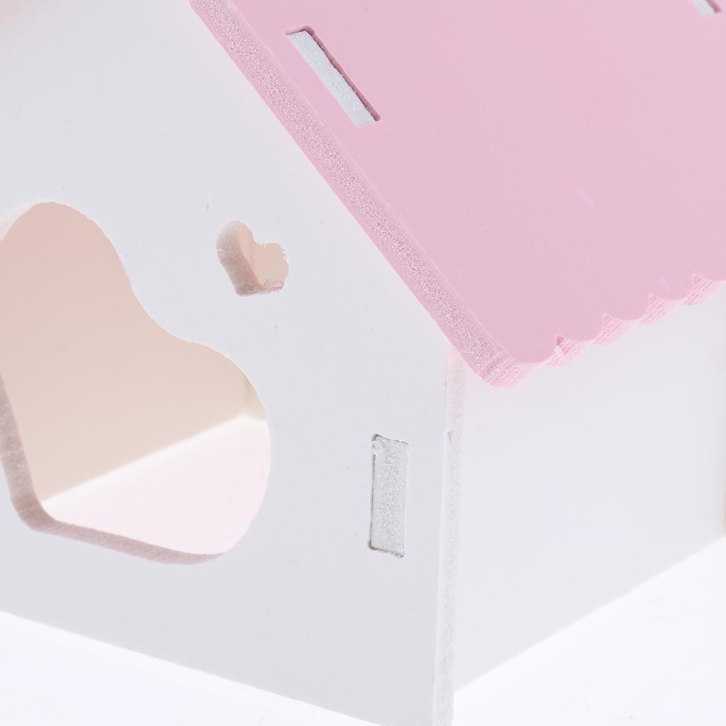 Hamster House Small Animal Hideout Pet Mini Hut Hamster Cabin Cages pink