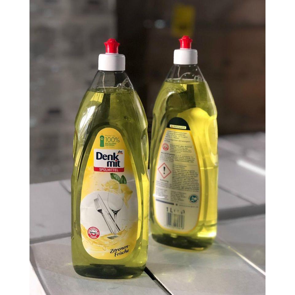 Nước Rửa Chén Bát Đa Năng Denkmit, Dung Dịch Rửa Bát Đĩa, Dung Tích 1L, Hương Chanh, Nhập Đức