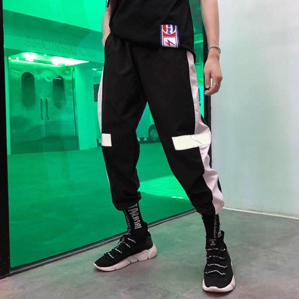 Quần Jogger nỉ phản quang Unisex xịn nam nữ đều mặc được