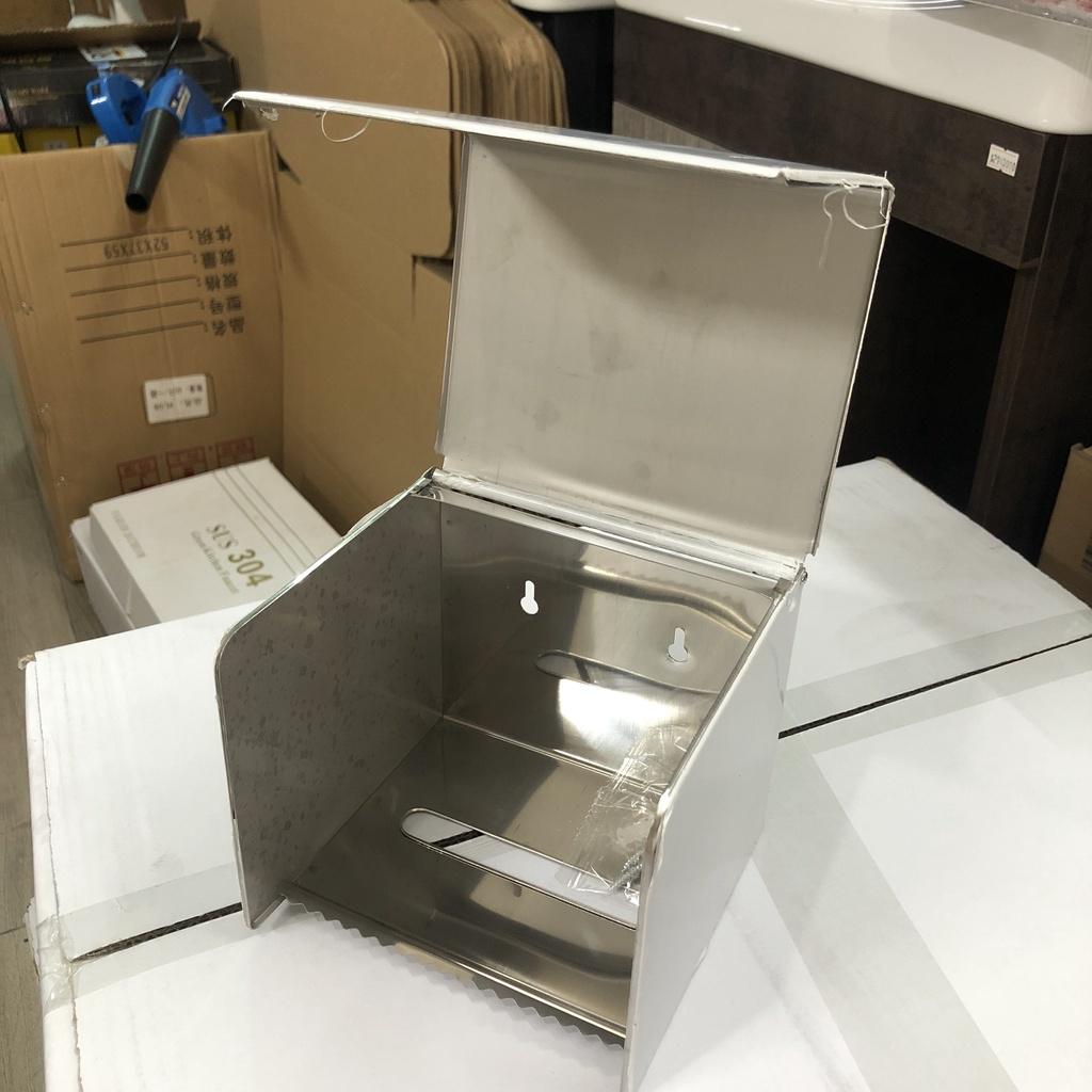Hộp đựng khăn giấy vệ sinh vuông inox 304