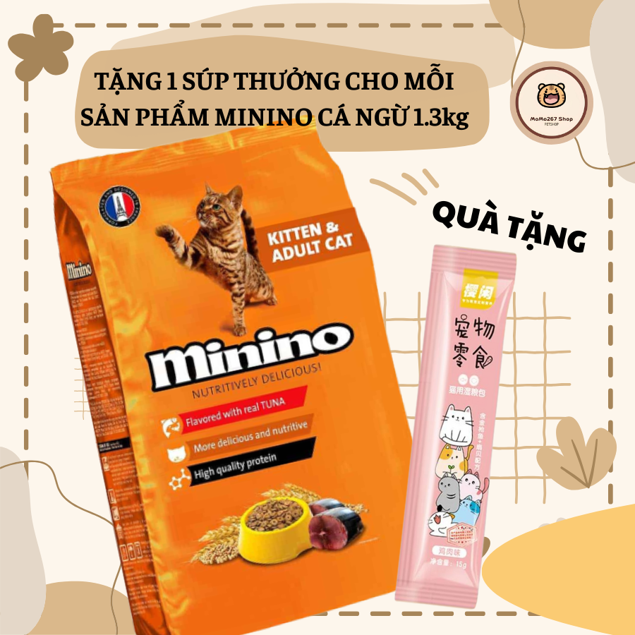 Thức ăn cho mèo MININO TUNA vị cá ngừ 1.3kg