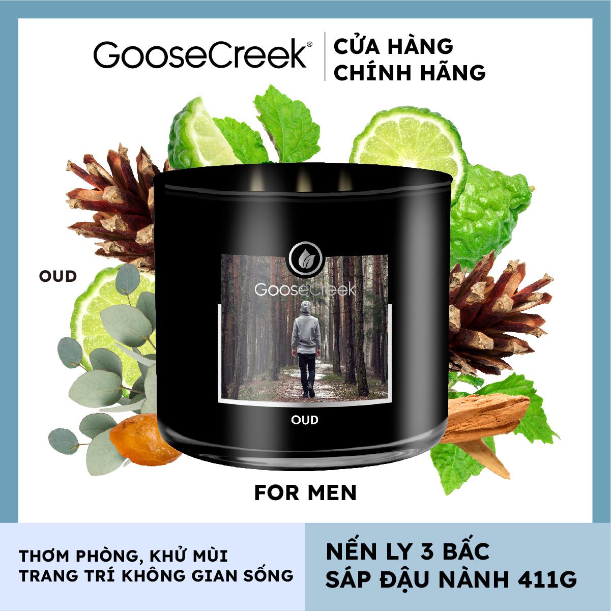 Nến ly 3 bấc sáp đậu nành For Men Goose Creek (411g) - Oud