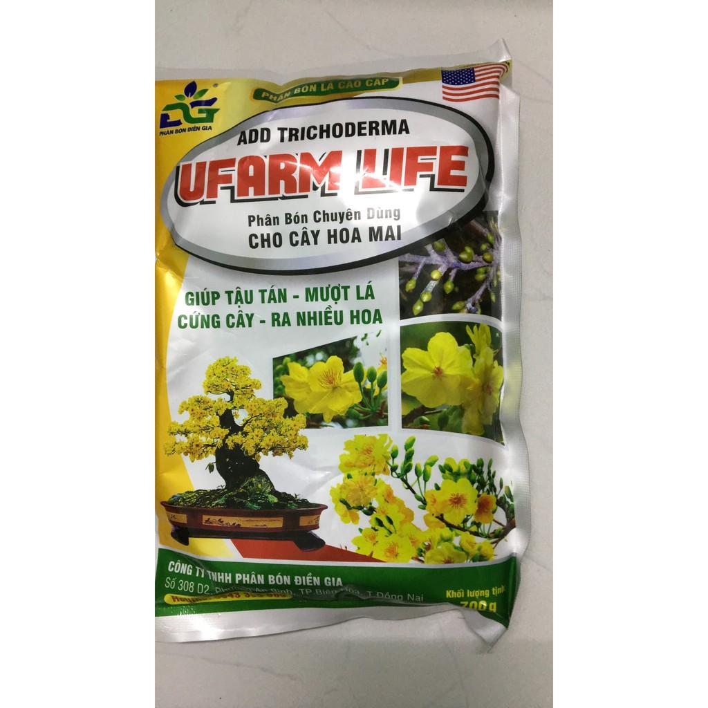 Phân bón hữu cơ chuyên dụng cho hoa mai UFARM LIFE có bổ sung Trichodema gói 700gr