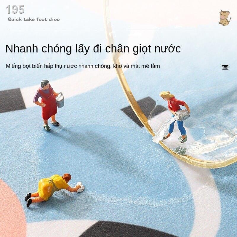 Thảm phòng tắm thấm nước cửa chống trượt hoạt hình gia đình nhà vệ sinh