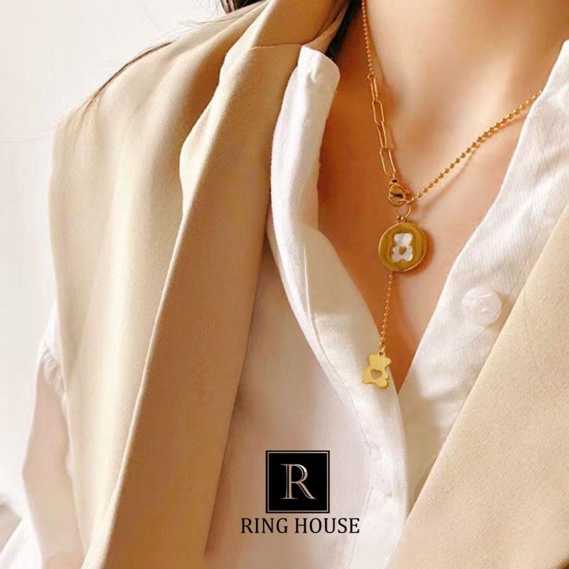 Dây Chuyền Nữ Titan Không Đen Gỉ Mặt Gấu
