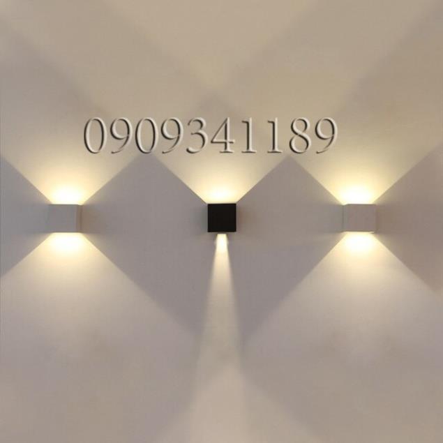 Đèn gắn tường ngoài trời hiện đại hình lập phương hắt 2 đầu điều chỉnh được hướng sáng