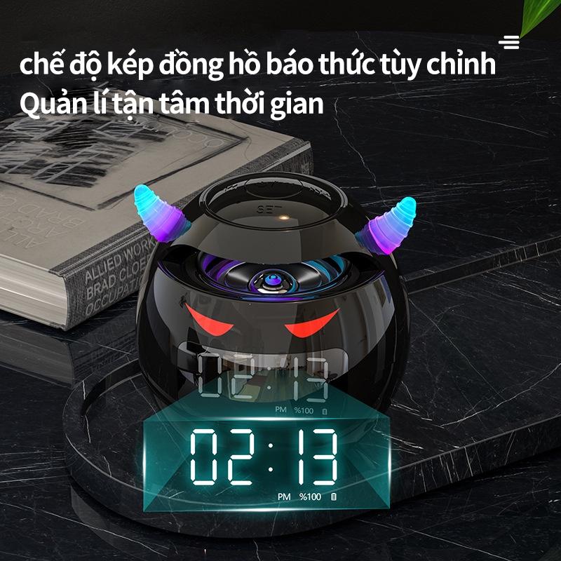 Loa bluetooth đèn Siêu Trầm Độ Loa Âm Ngủ Cao Đa Năng Đồng Hồ Báo Thức