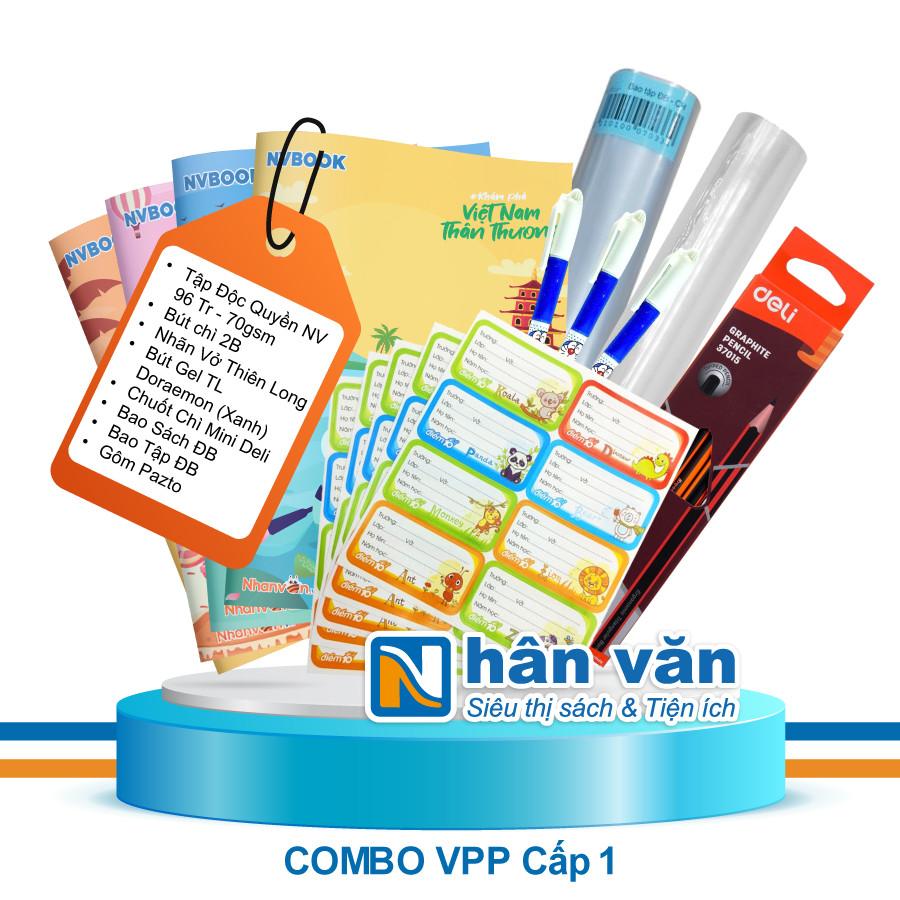 Combo Văn Phòng Phẩm Cấp 1- Nhân Văn Đồng Hành Cùng Bạn Đến Trường