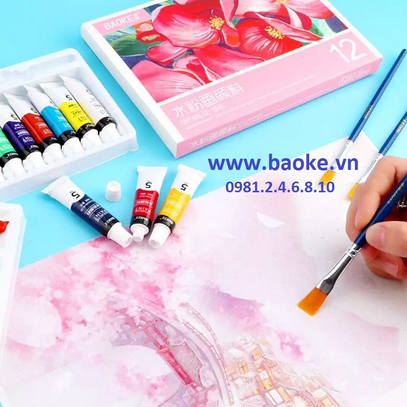 Màu nước Acrylic 12 màu Baoke 804 - 12