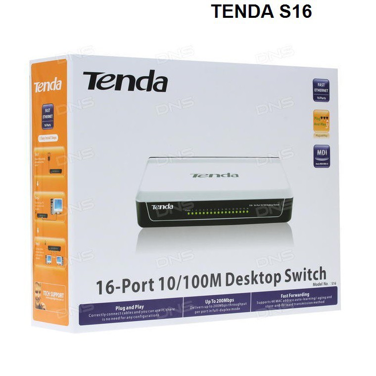 Switch Chia Mạng 16 Cổng Tenda S6 _ Hàng Chính Hãng