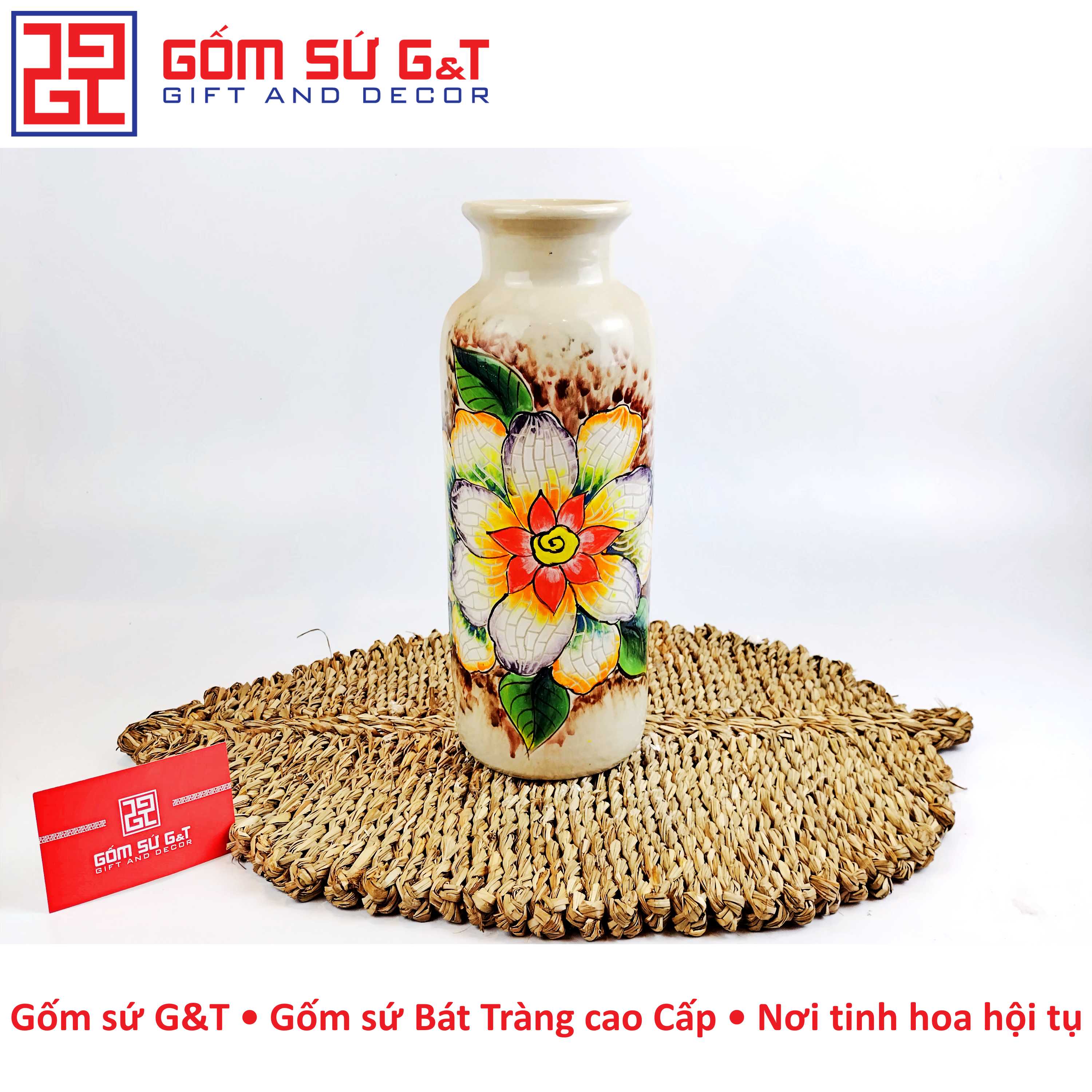 Lọ hoa dáng phích hoa loa kèn Gốm Sứ G&T