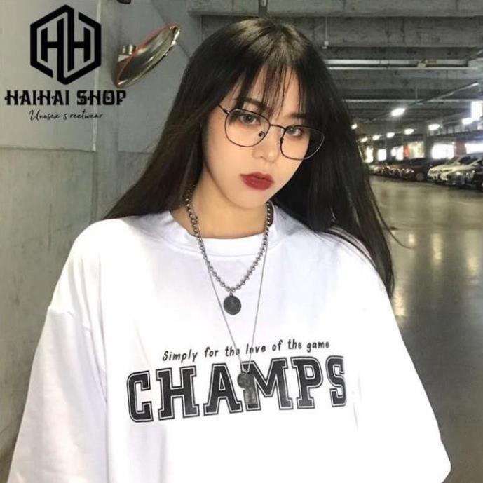 Áo Thun Nam Nữ form Rộng Tay Lỡ In Hình CHAMPS Full HD, Vải Dày Mềm Mịn Đẹp. siêu hót JASHOP